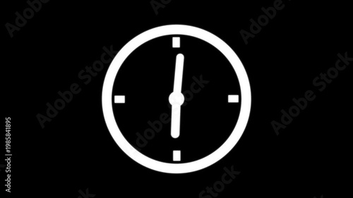simple clock icon animation. abstract clock icon design. 4k video