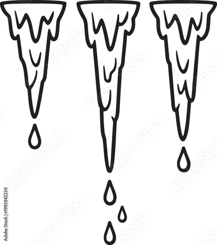 Three dripping faucets with water drops illustration design