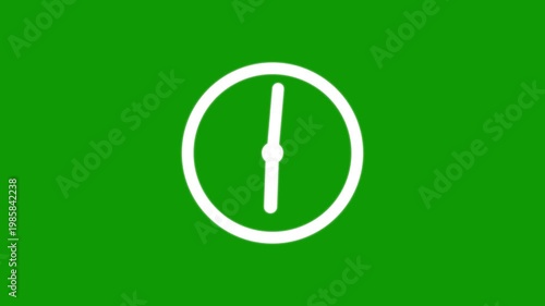 simple clock icon animation. abstract clock icon design. 4k video