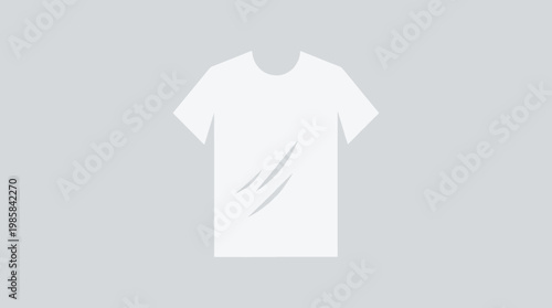 Clean white t-shirt with subtle fabric texture, presented on a minimalist gray background