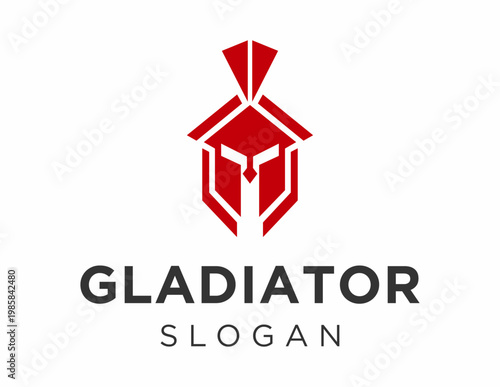 The logo design is about Gladiator and was created using the Corel Draw 2018 application with a white background.