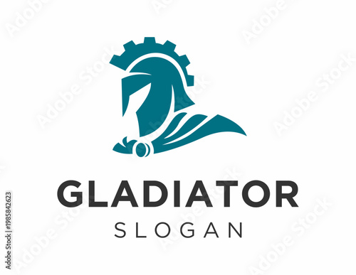 The logo design is about Gladiator and was created using the Corel Draw 2018 application with a white background.