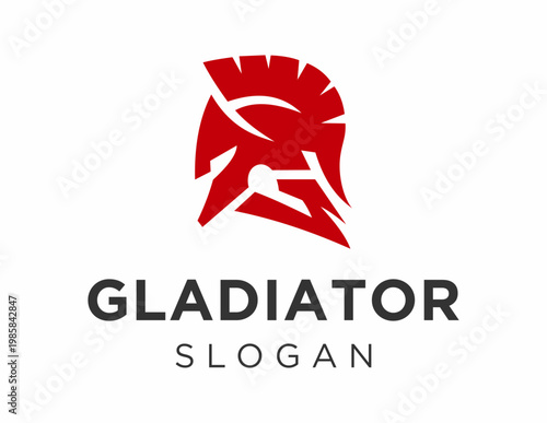 The logo design is about Gladiator and was created using the Corel Draw 2018 application with a white background.