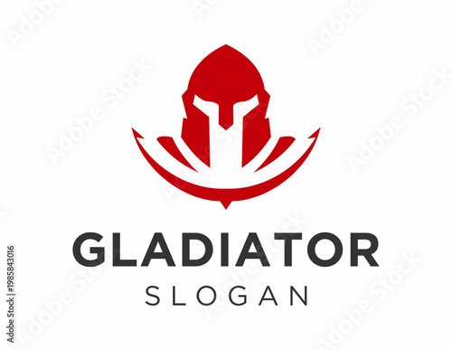 The logo design is about Gladiator and was created using the Corel Draw 2018 application with a white background.
