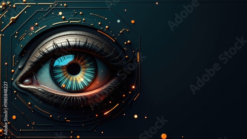 A close up shot of a human eye, great for medical or scientific illustrations