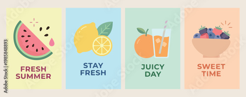 Stay fresh lemonade art, juicy day orange illustration, minimalist summer drink poster, creative citrus fruit vector, aesthetic tropical beverage design, cool refreshment scenery graphics, healthy dri