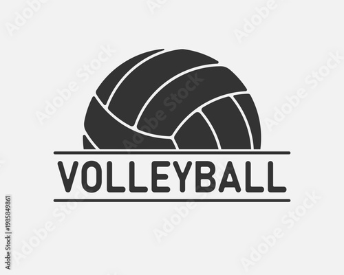 Volleyball graphic logo. Volleyball sign isolated on white background. Vector illustration