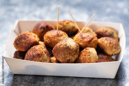 rustic food truck chicken meatballs