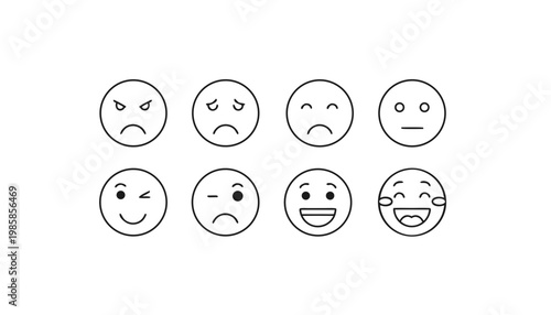 emoji face vector collection: various moods, feelings, and reactions