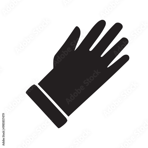 Rubber glove cleaning glove silhouette hand-drawn vector