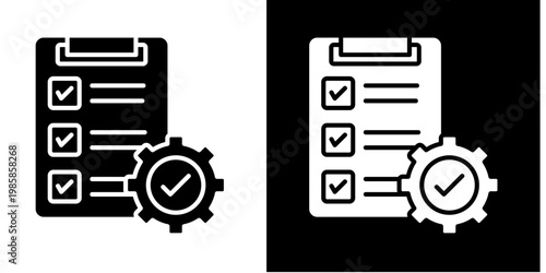 Business Assessment Icon Set White Glyph Style Collection 