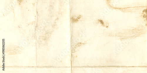Antique Paper Texture Background with Water Stains and Fold Marks for Historical Document Mockups