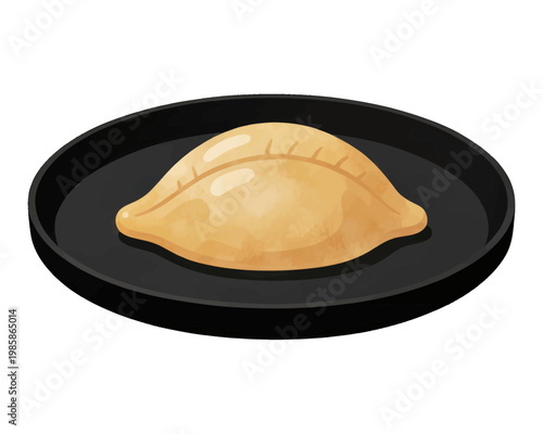 Fresh Empanada Vector Illustration, Golden Brown Pastry Snack Isolated on Transparent Background