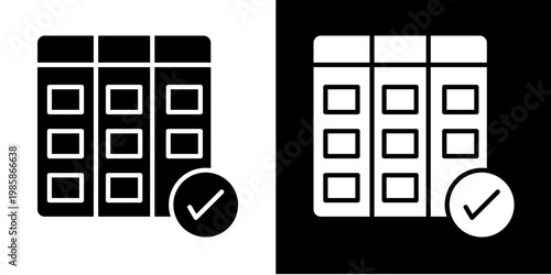 Kanban Workflow  Icon Set White Glyph Style Collection 
