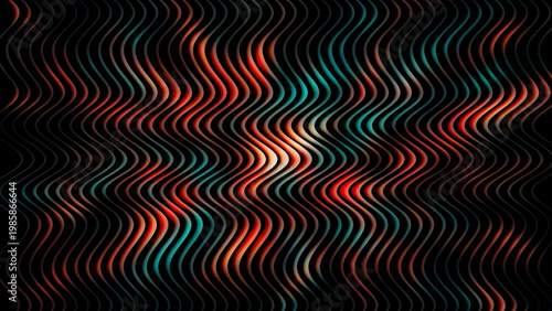 Photography Vibrant multicolored wavy pattern on a dark background