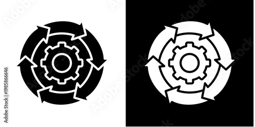 Six Sigma  Icon Set White Glyph Style Collection 
