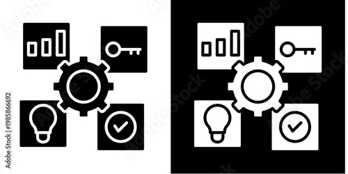 Okr  Icon Set White Glyph Style Collection 
