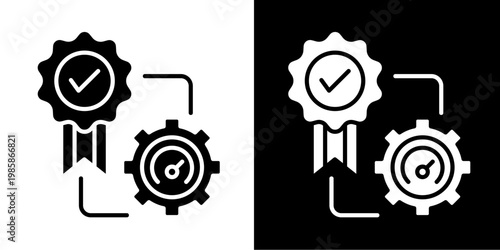 Total Quality Management  Icon Set White Glyph Style Collection 
