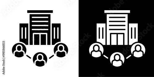 Enterprise Architecture  Icon Set White Glyph Style Collection 

