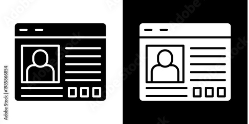 User Persona  Icon Set White Glyph Style Collection 
