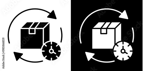 Product Lifecycle  Icon Set White Glyph Style Collection 
