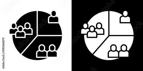 Market Segmentation  Icon Set White Glyph Style Collection 
