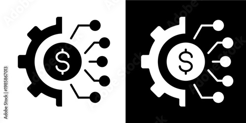 Business Transformation  Icon Set White Glyph Style Collection 
