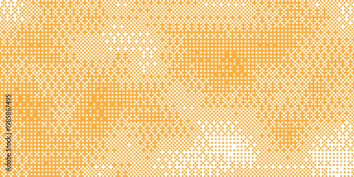 Futuristic warm orange pixelated background radiates modern energy with neon glow and digital pixel grid aesthetic, creative background