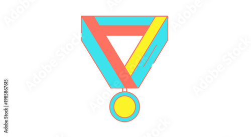 Colorful Medal Icon Graphic Design.