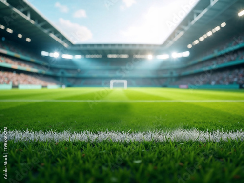 Soccer stadium in a sunny day