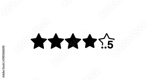 Five black stars and a half.