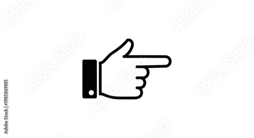 Hand pointing finger icon gesture.