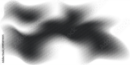 Dot grid pattern vector illustration. Simple black white point background with small and large polka dots. Abstract futuristic dotted mesh with gradient effect