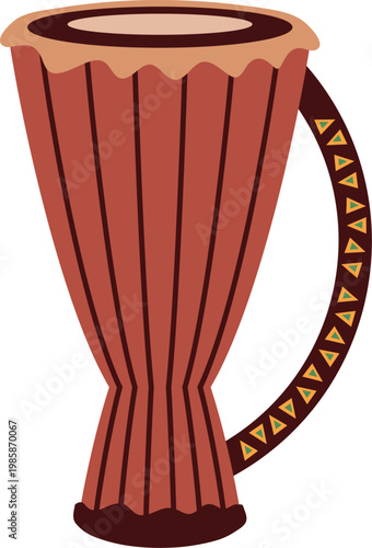 African djembe drum musical instrument isolated on white background vector