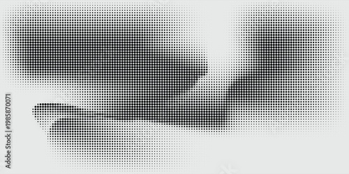 Dot grid pattern vector illustration. Simple black white point background with small and large polka dots. Abstract futuristic dotted mesh with gradient effect