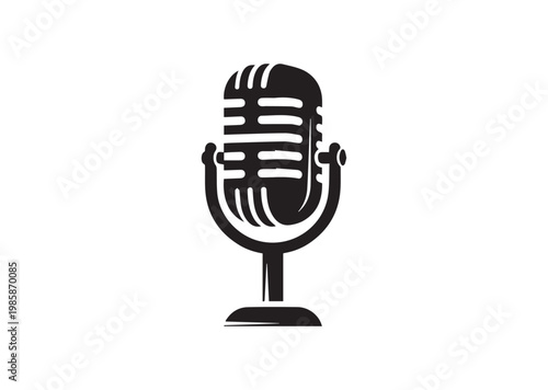 Retro Mic icon, Retro Mic Silhouette vector
