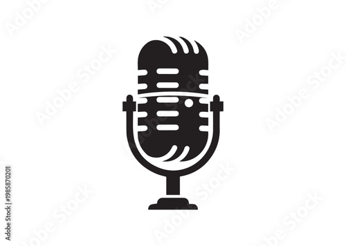 Retro Mic icon, Retro Mic Silhouette vector