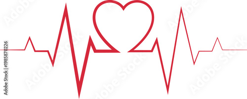Collection of different red cardiogram pulses for health icons vector