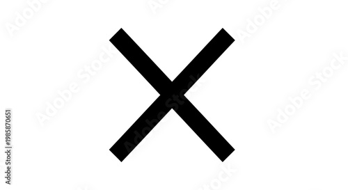 Large Black X Mark Symbol.