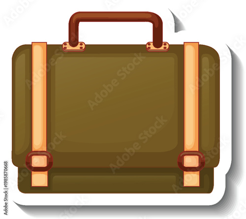 Old fashioned leather document bag for professor and lawyer work vector