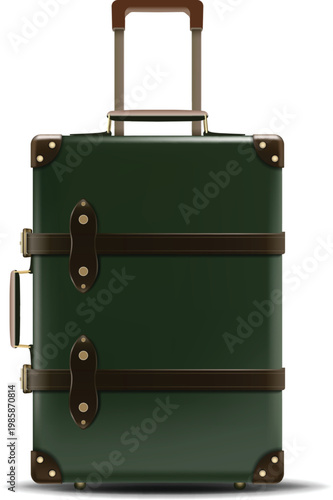 Professional executive briefcase illustration with textured leather and metal buckles vector