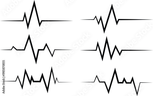 Red cardiac rhythm lines for medical and wellness design vector