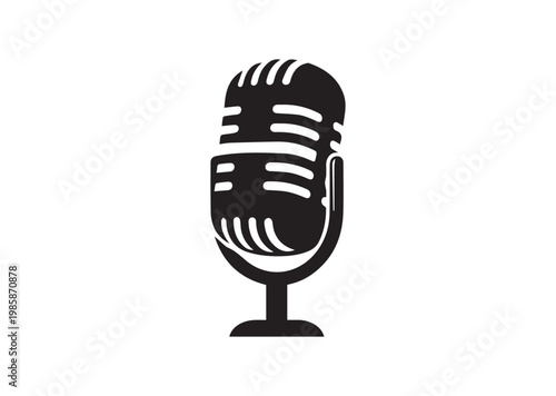 Retro Mic icon, Retro Mic Silhouette vector