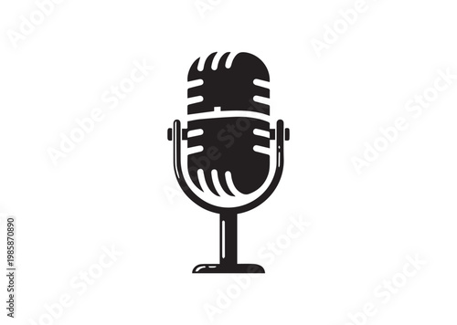 Retro Mic icon, Retro Mic Silhouette vector