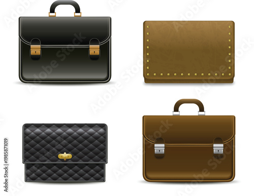 Textured leather briefcase icon for professional business and employment vector