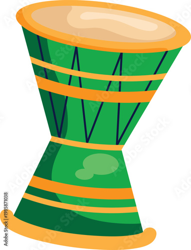 Traditional djembe instrument for carnival and tribal rhythm events vector