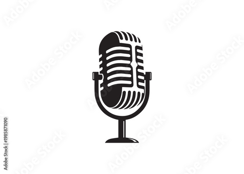 Retro Mic icon, Retro Mic Silhouette vector