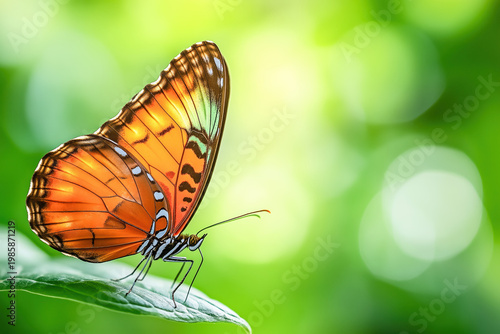 Butterfly on flower macro