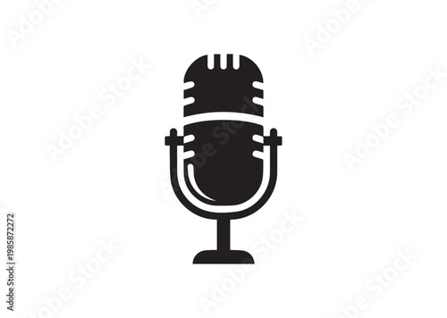 Retro Mic icon, Retro Mic Silhouette vector