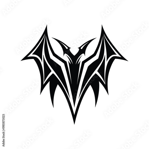 Abstract Tribal Bat Wing Logo Design
